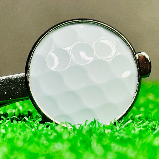 Tie Clip: Unbranded White Golf Ball - Tie Clip: Unbranded White Golf Ball - GolfBallGuts