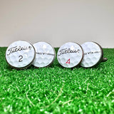 Cufflinks: Titleist Split Set (One Pair) - Cufflinks: Titleist Split Set (One Pair) - GolfBallGuts