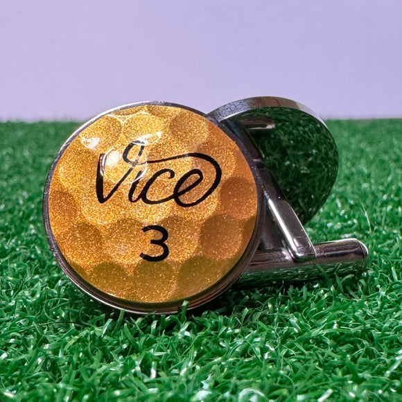 Cufflinks: Vice Gold (One Pair) - Stainless Steel - GolfBallGuts