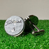 Cufflinks: Titleist (One Pair) - ProV1 White (Black Numbers) / Stainless Steel - GolfBallGuts